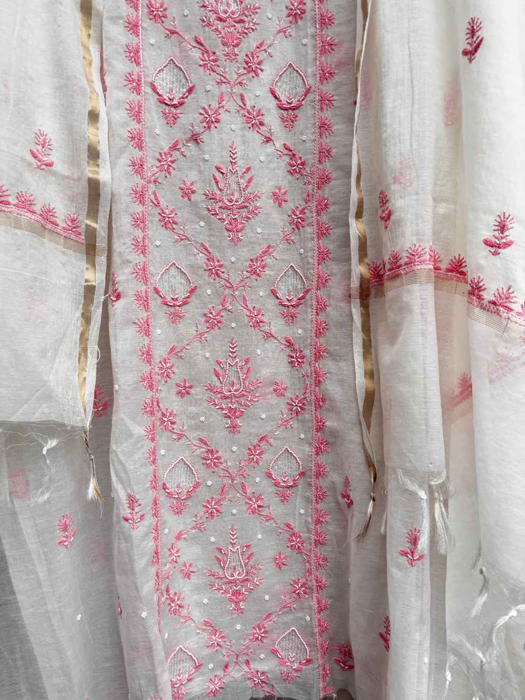 Pearl Blush Unstitched Suit