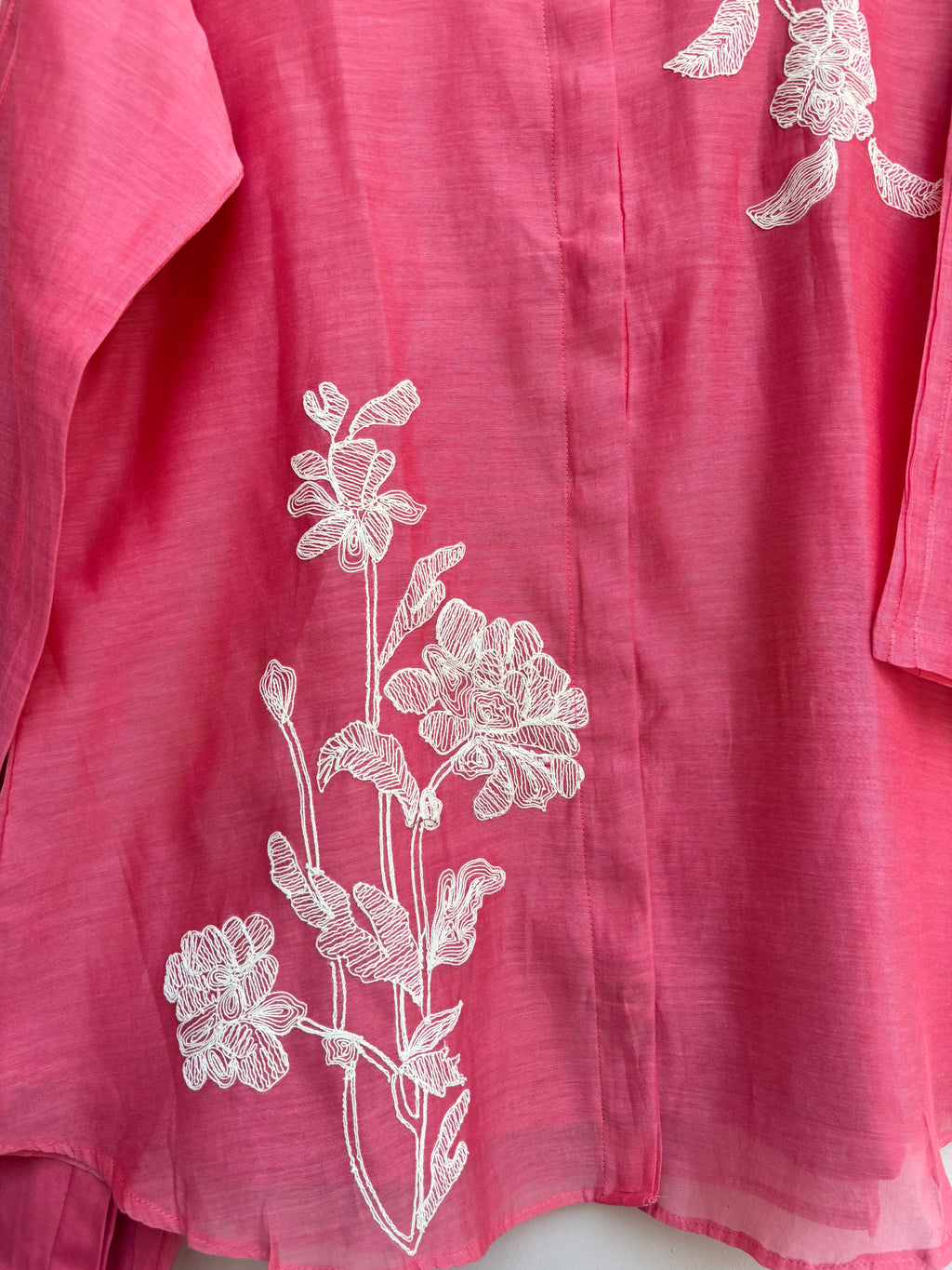 Pink Mulmul Chanderi Shirt with Pant