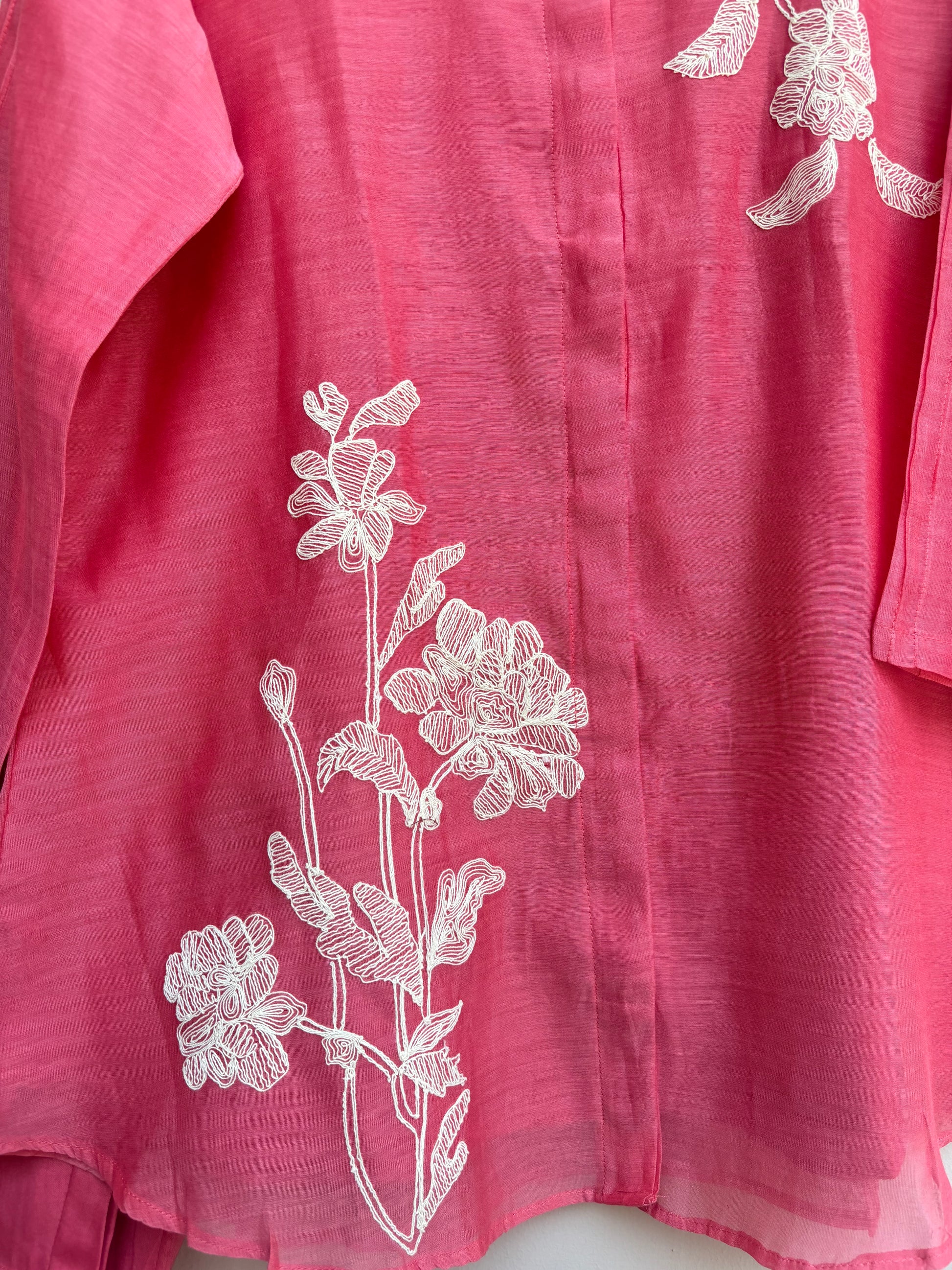 Pink Mulmul Chanderi Shirt with Pant