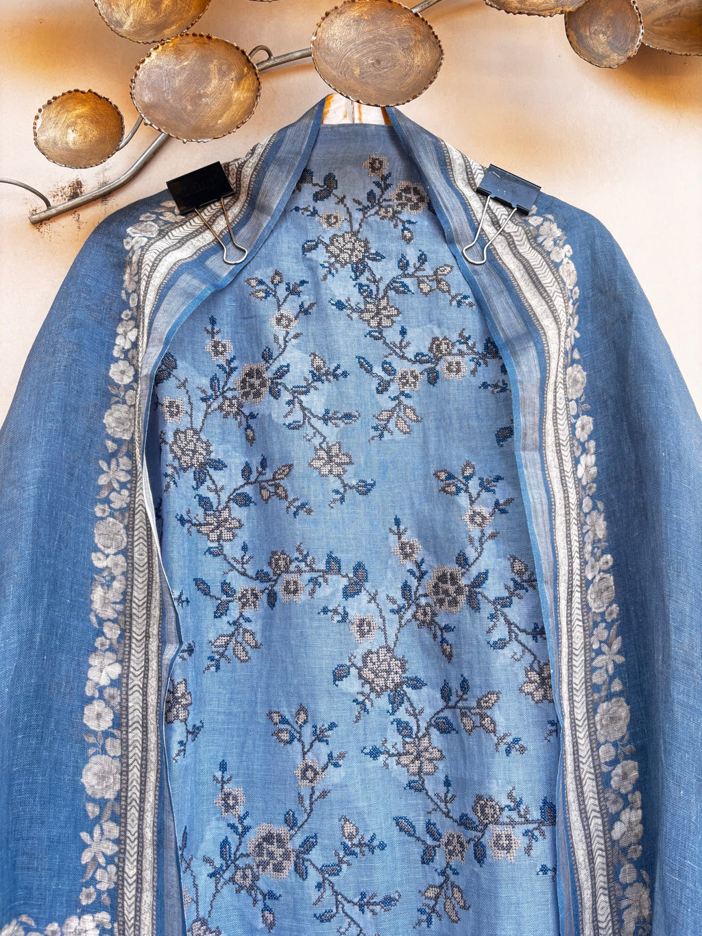 Blue Mirage Linen Unstitched Suit