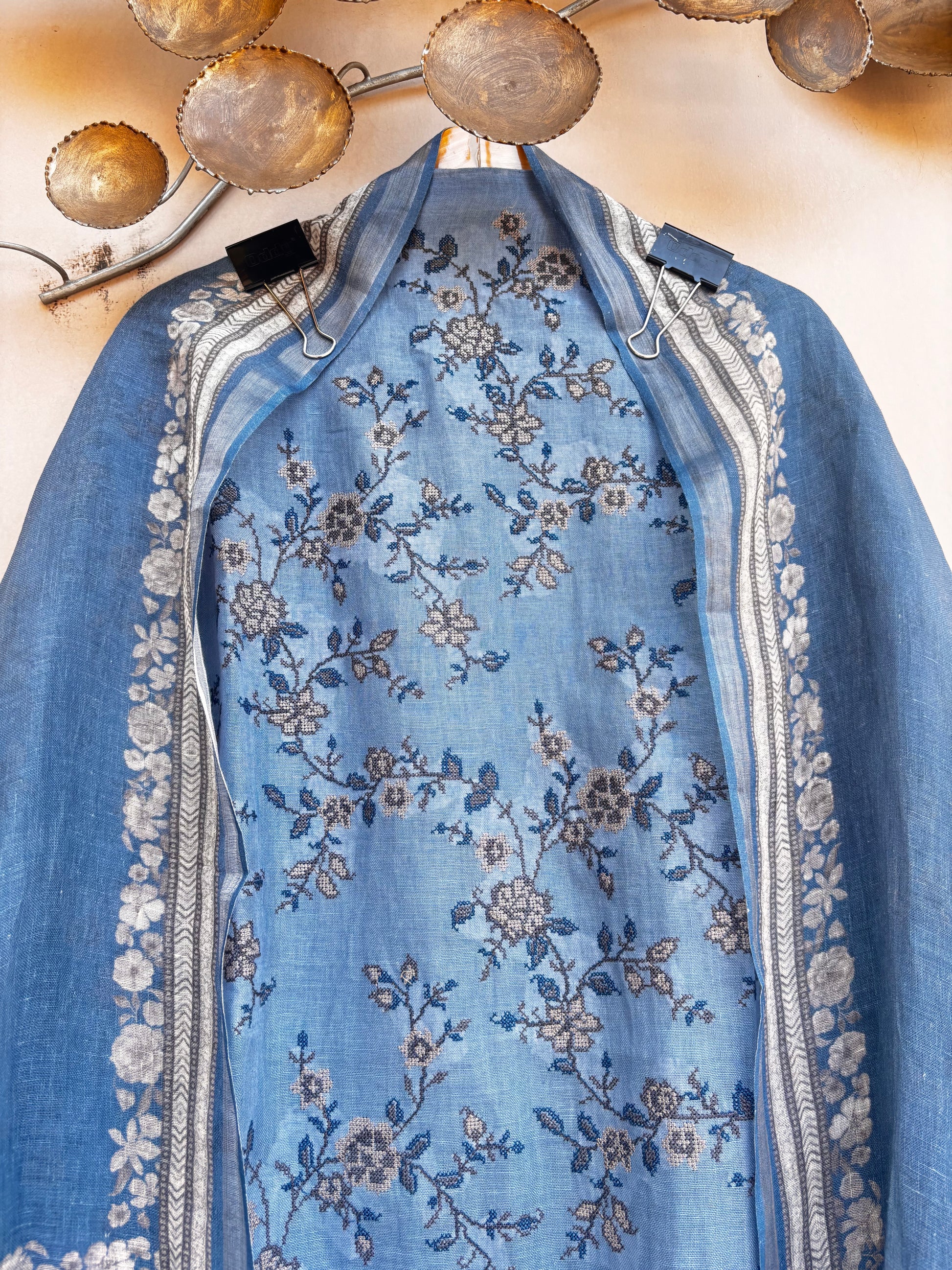 Blue Mirage Linen Unstitched Suit