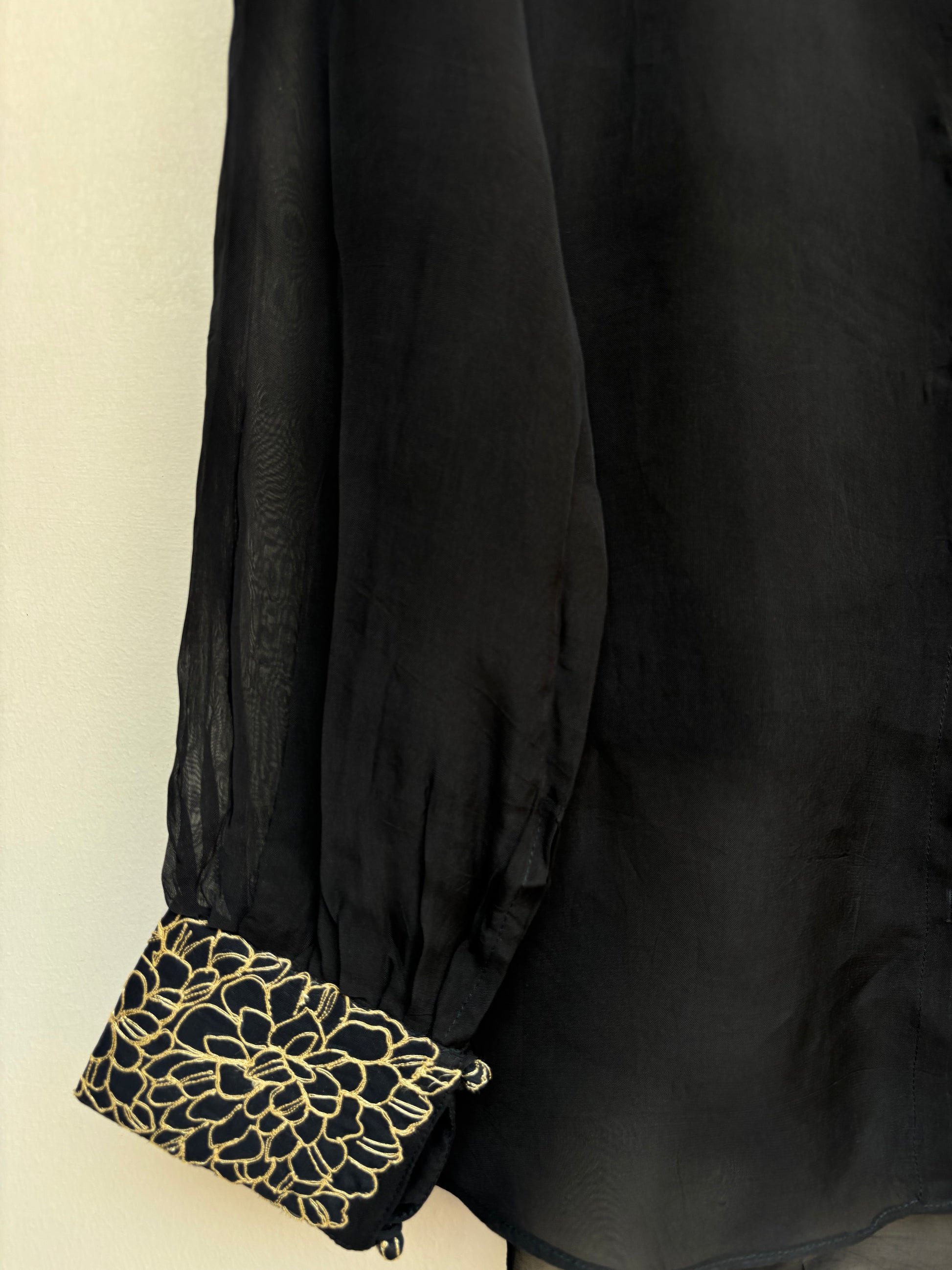 Black Golden Soft Organza Shirt