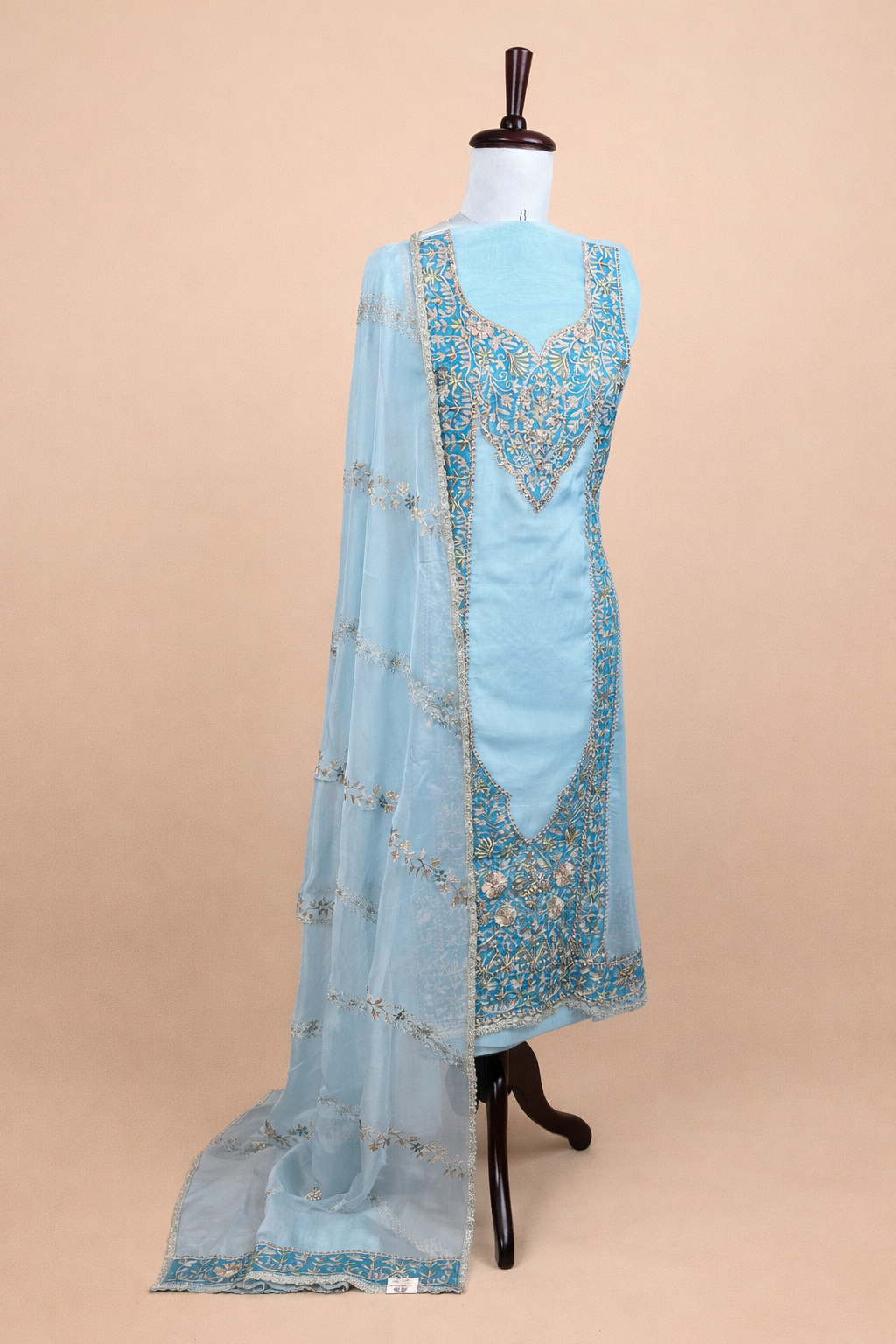 Pure Organza with Applique and Dori Embroidery Suit