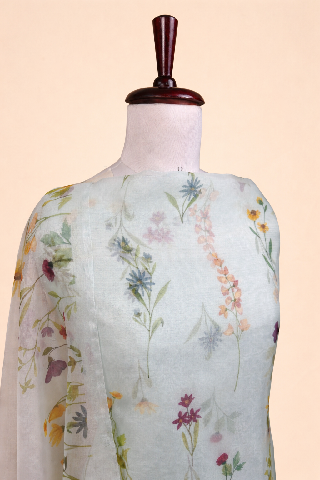 Pure Organza with Floral Printed Suit
