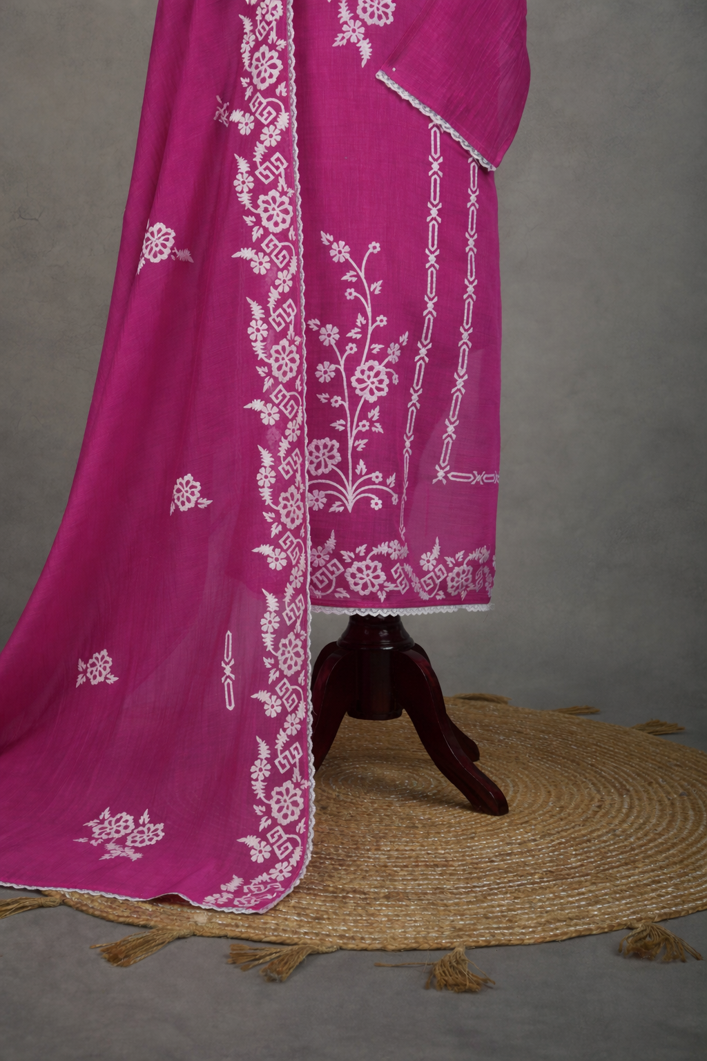 Pure Mulmul Chanderi Applique Embroidery Suit