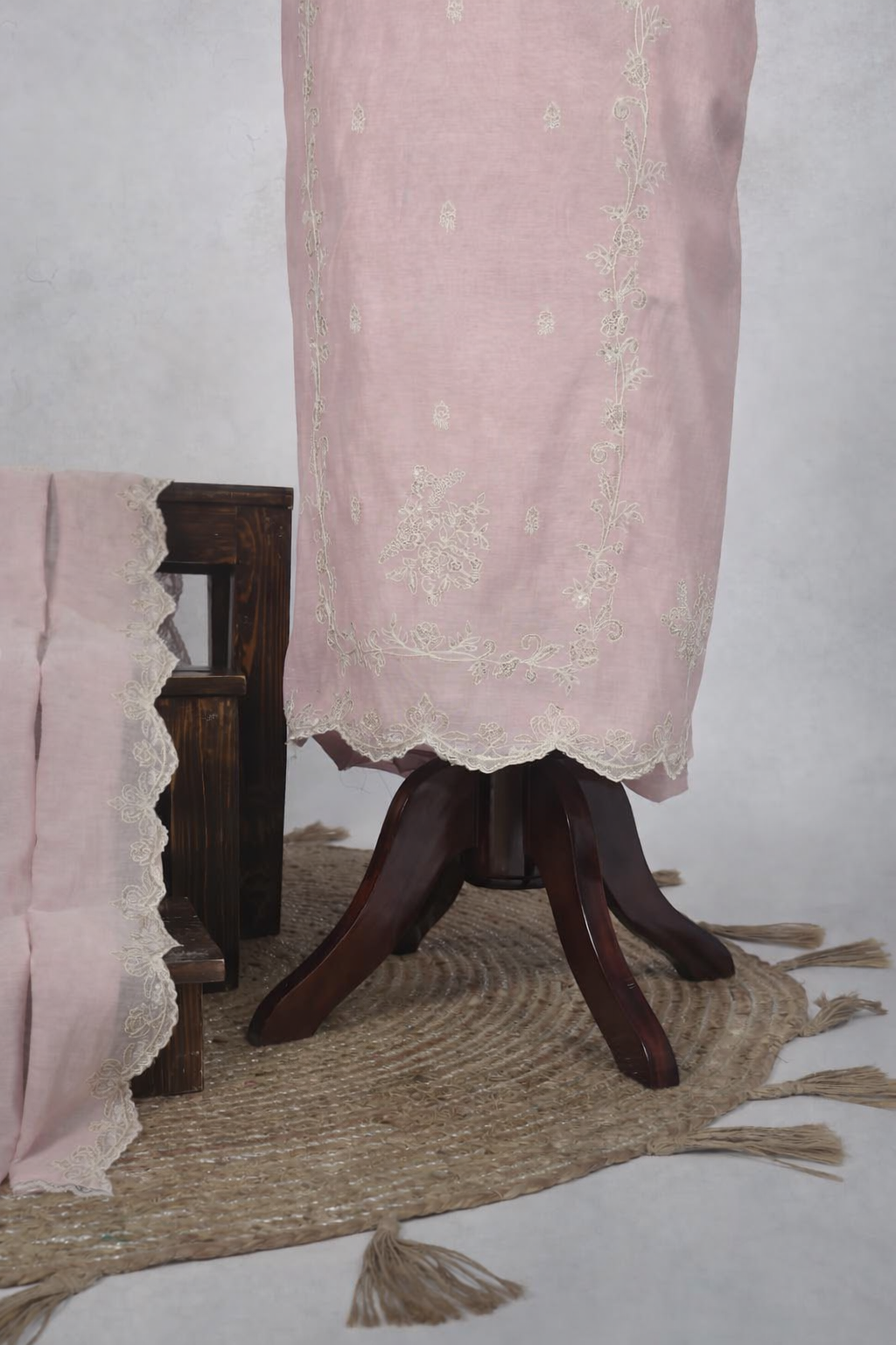 Pure Mulmul Chanderi Gotta Dori Embroidery Suit
