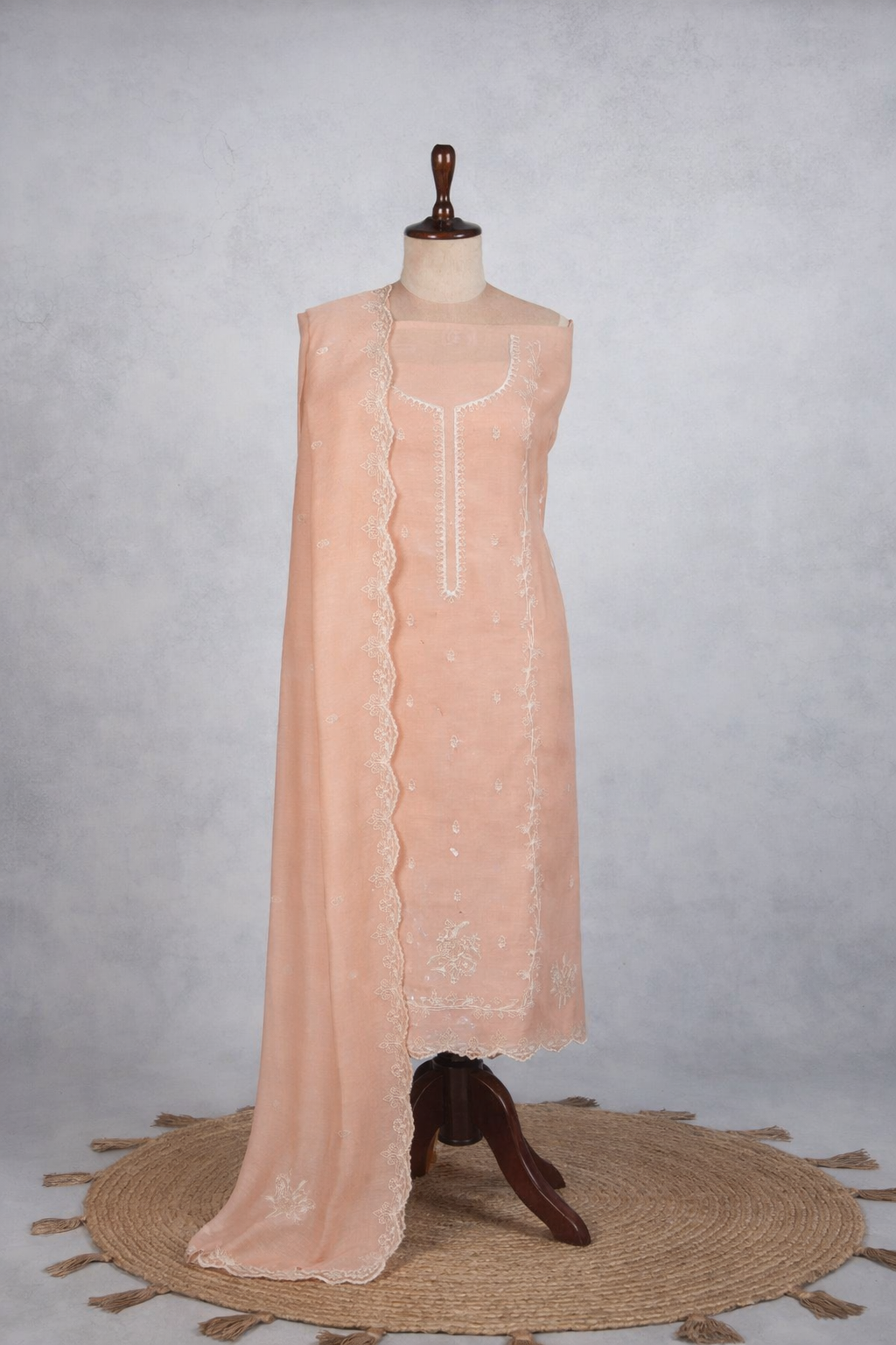 Pure Mulmul Chanderi Gotta Dori Embroidery Suit