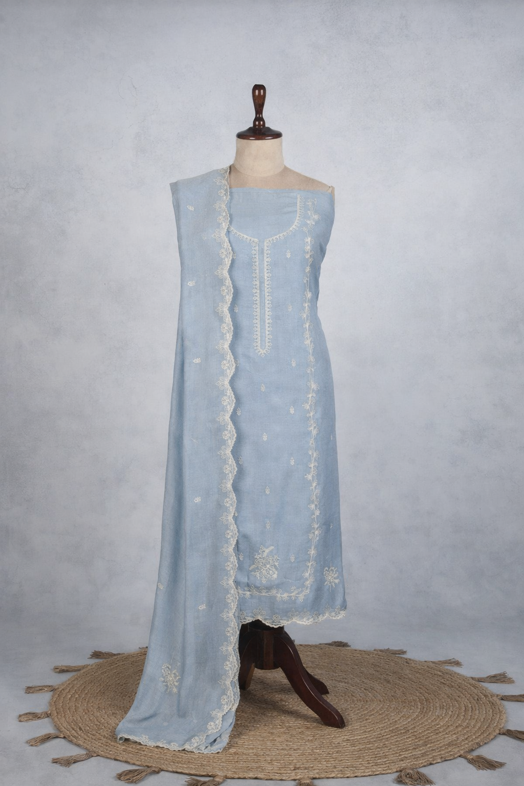 Pure Mulmul Chanderi Gotta Dori Embroidery Suit