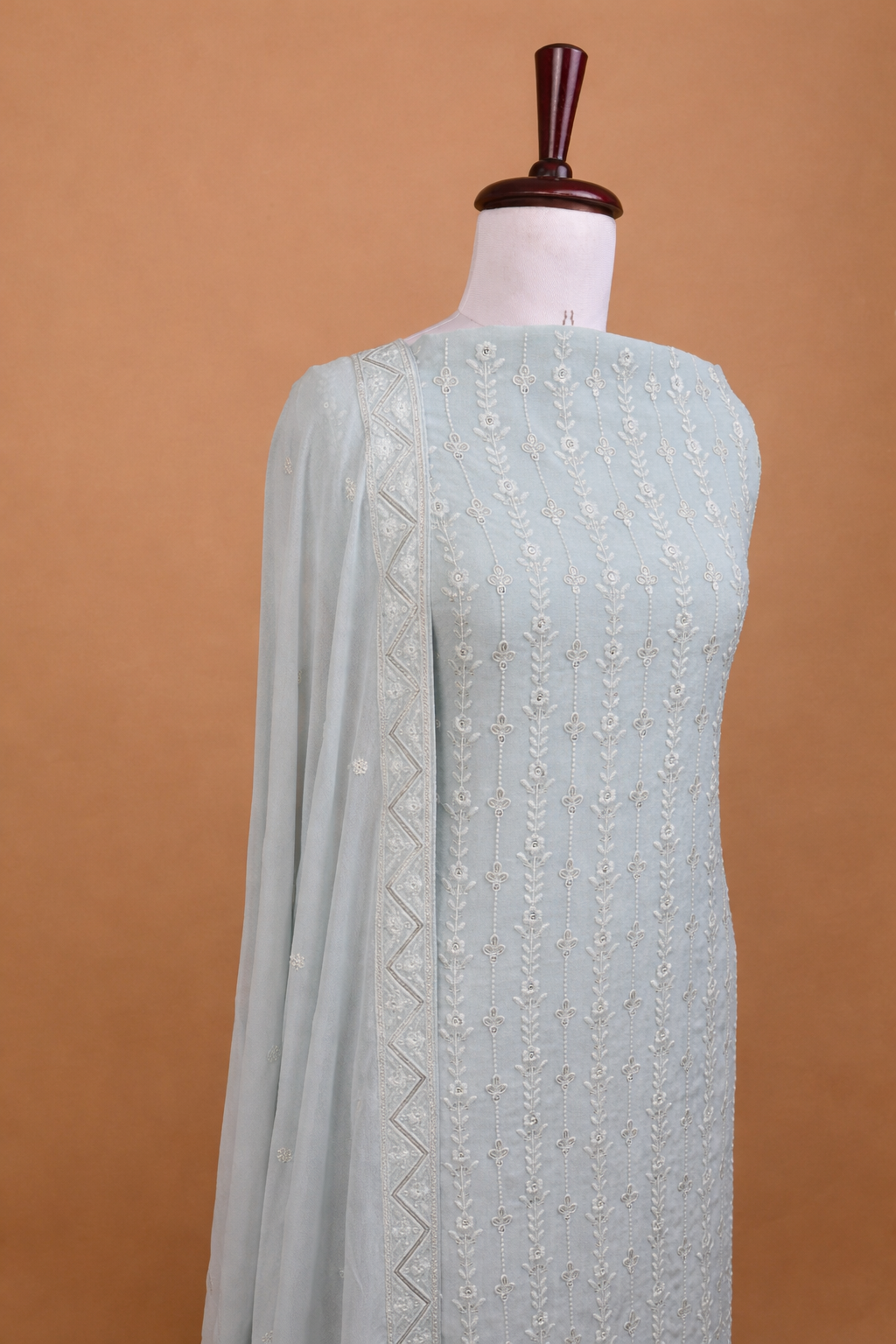 Pure Georgette with Thread and Pearl Sequence Embroidery Suit
