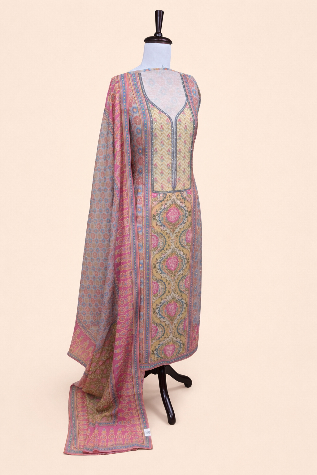 Pink Meher Unstitched Suit