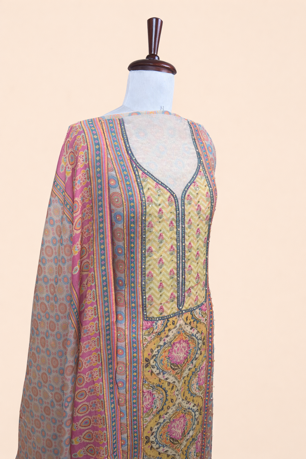 Pink Meher Unstitched Suit