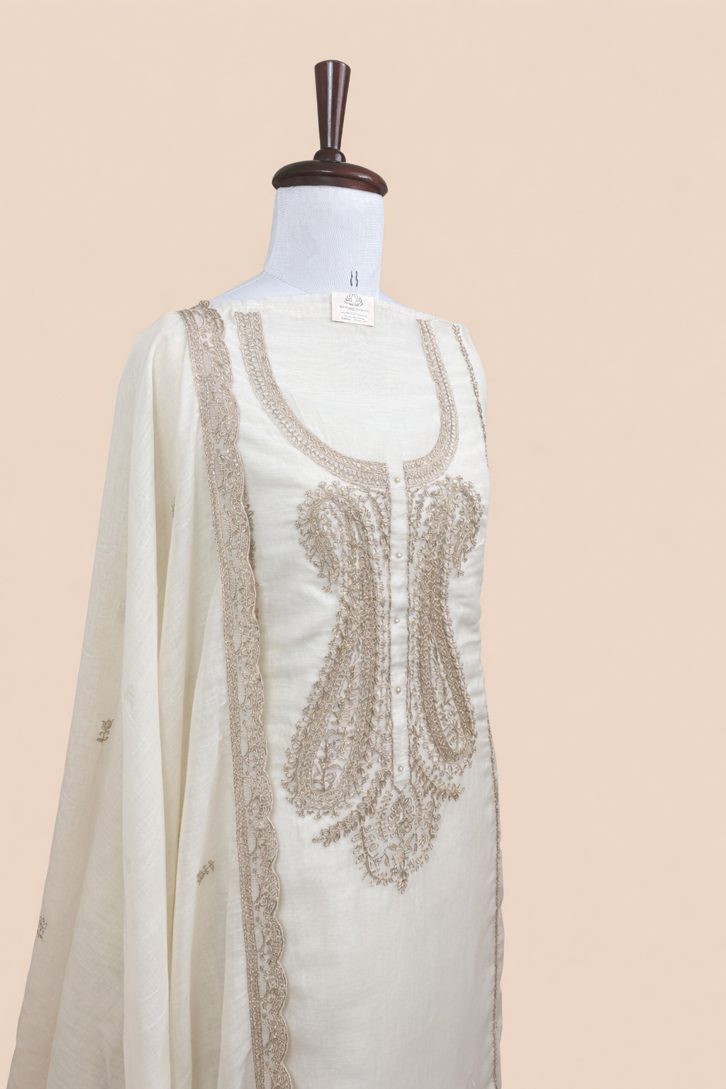 Luminous Petal Glow Unstitched Suit