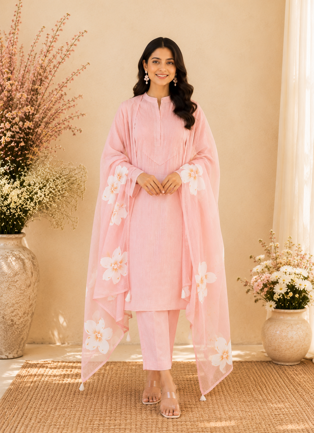 Rimsha Royale Mulmul Chanderi Unstitched Suit