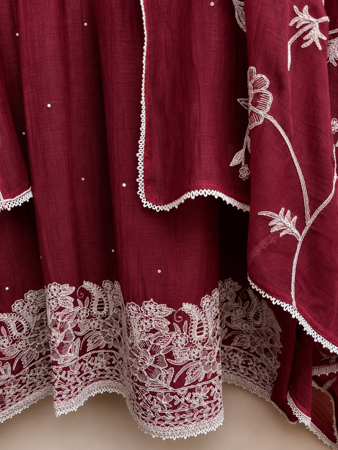 Tasneem Pearl Mulmul Chanderi Unstitched Suit