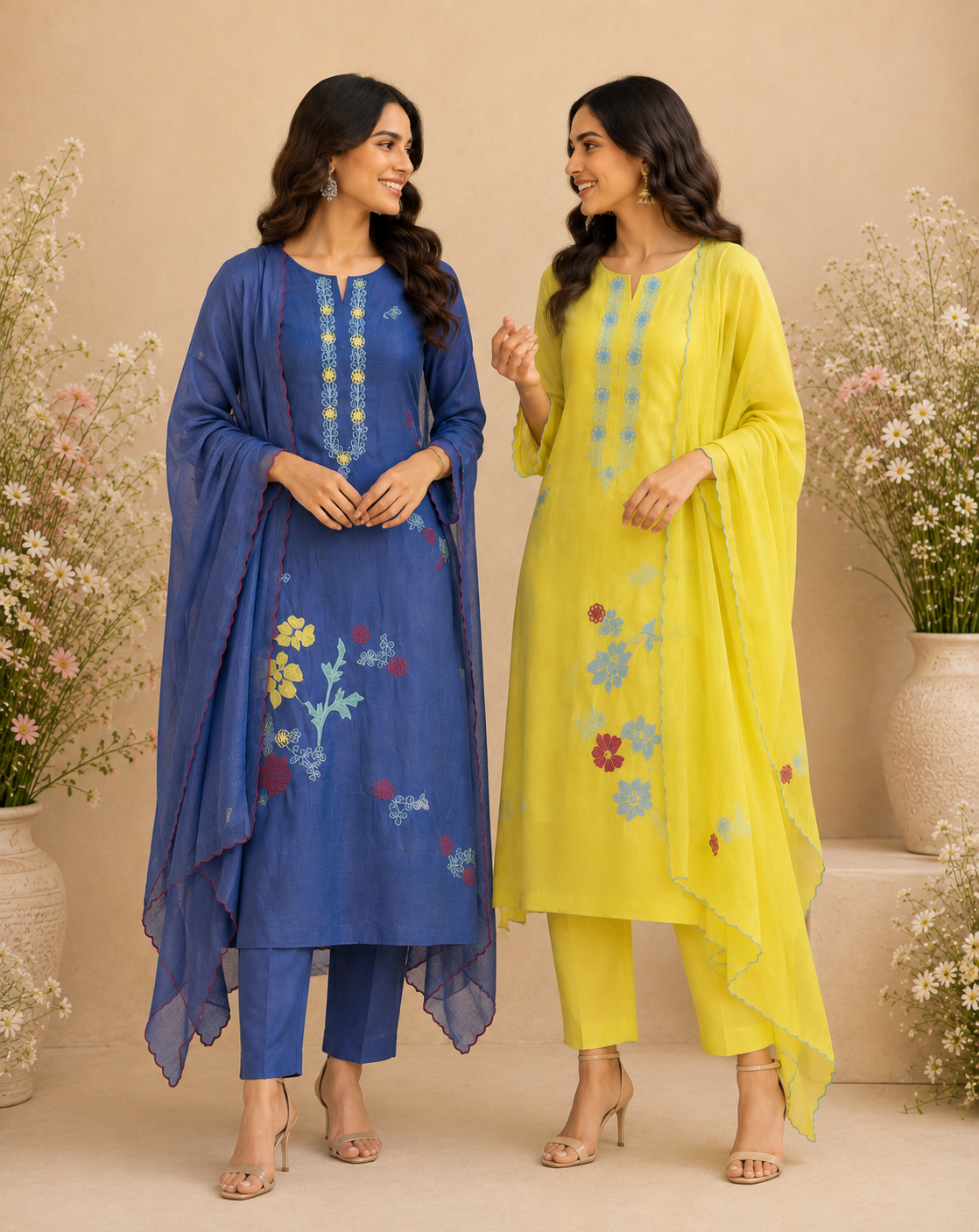 Haneen Aura Mulmul Chanderi Unstitched Suit