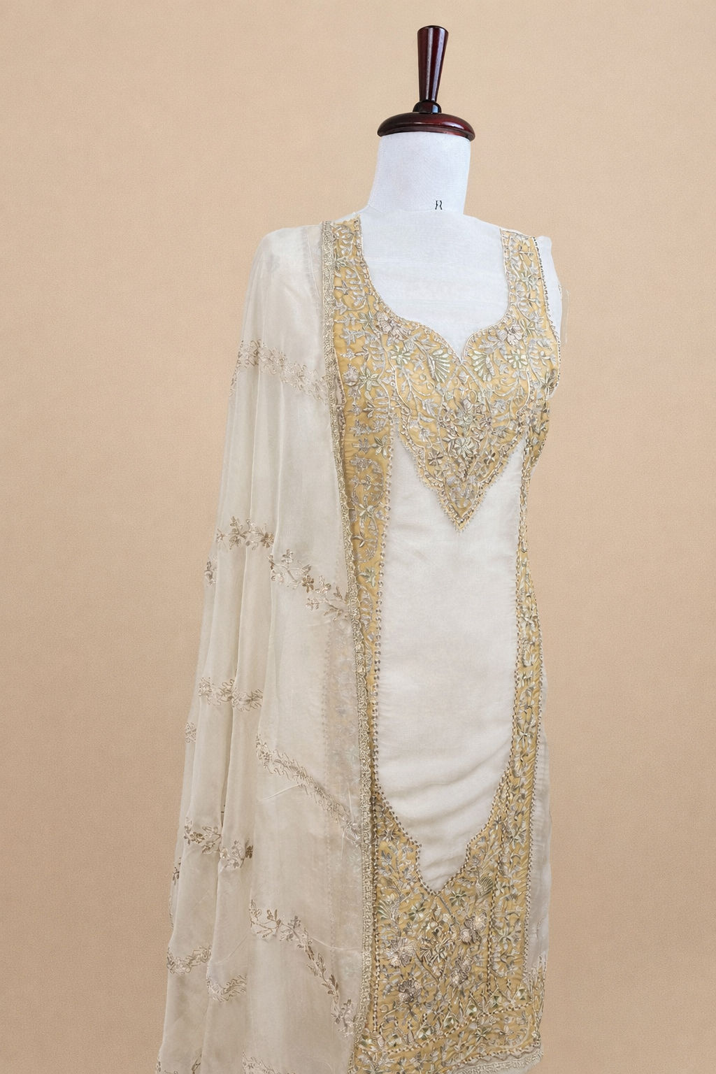 Pure Organza with Applique and Dori Embroidery Suit