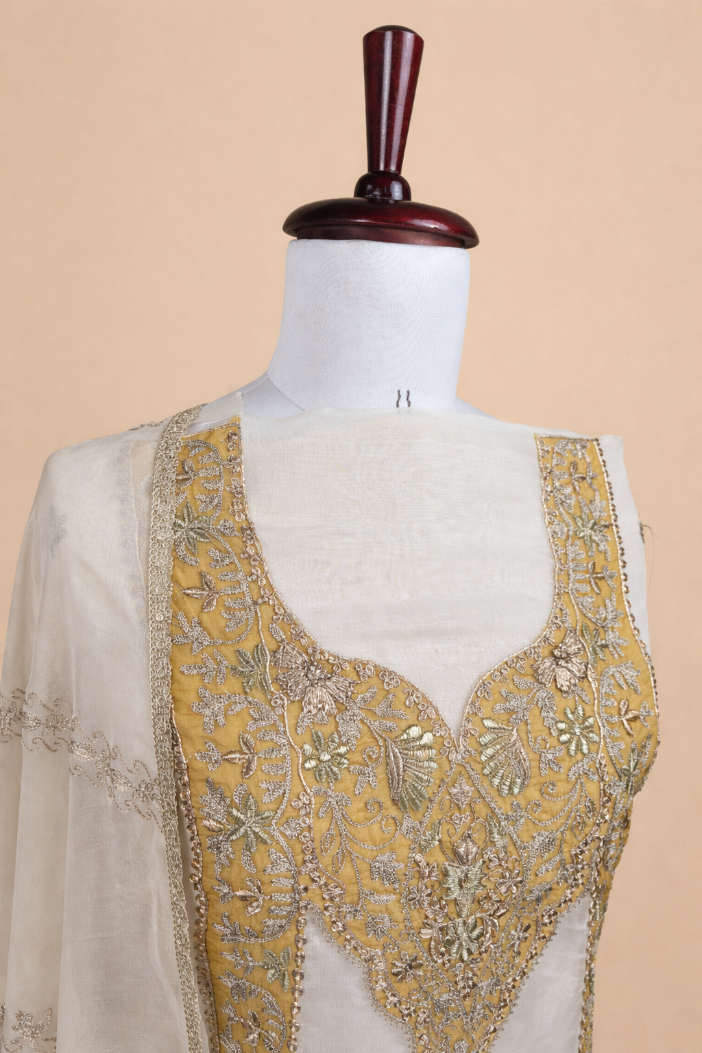Pure Organza with Applique and Dori Embroidery Suit