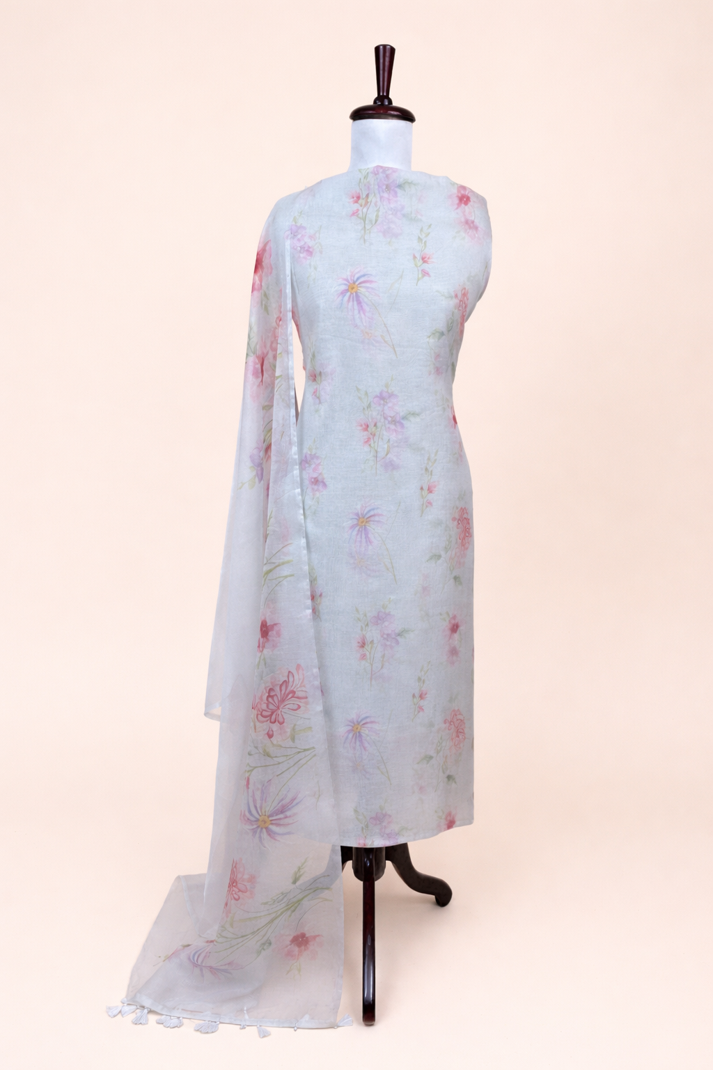 Pure Organza with Floral Printed Suit