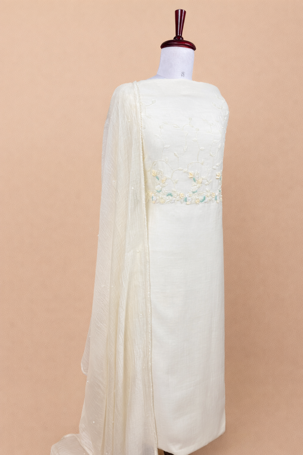 Mulmul Chanderi French Knot with Pearl Embroidery suit