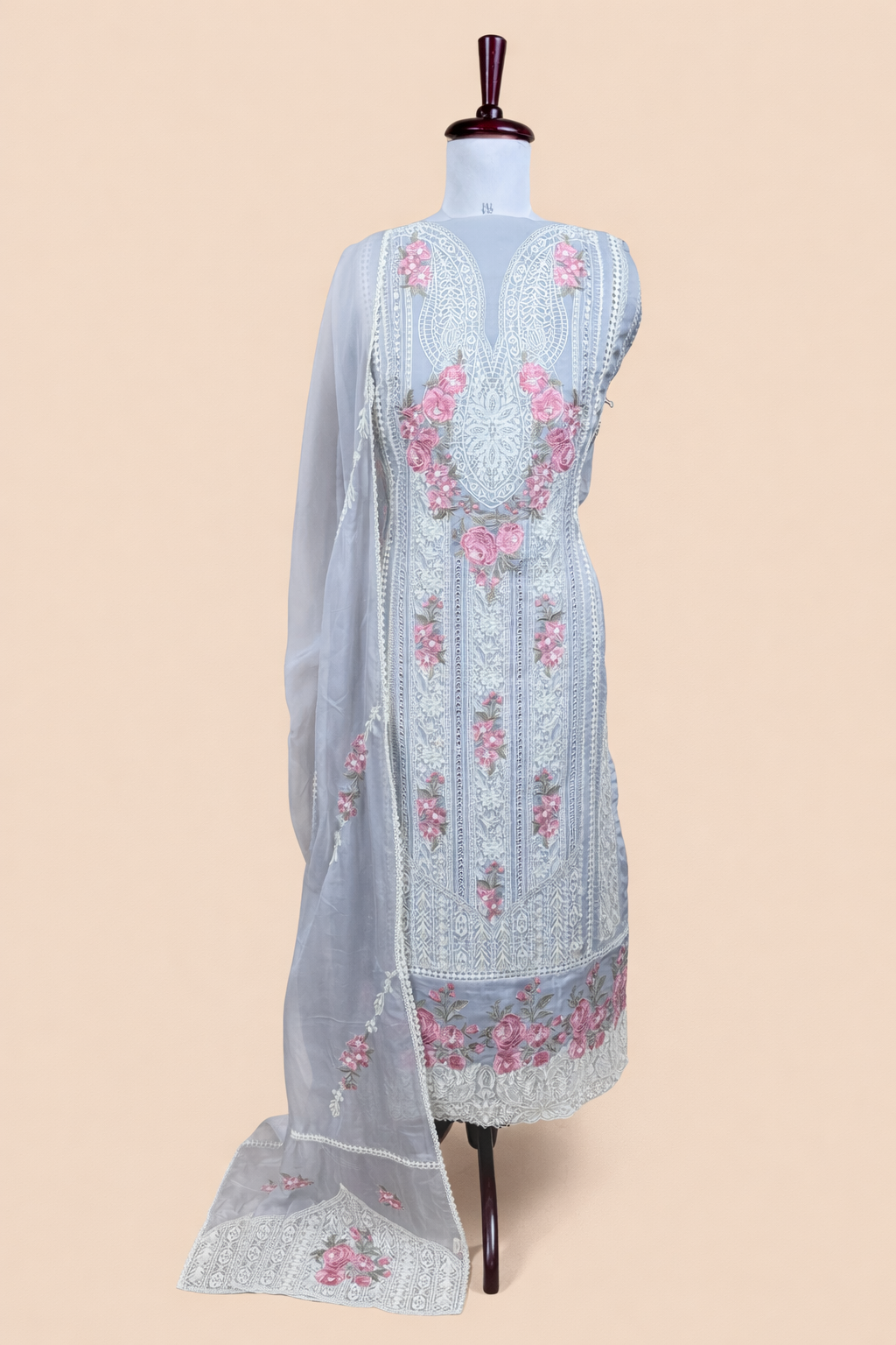 Pure Organza with Laces and Sequence Embroidery Suit