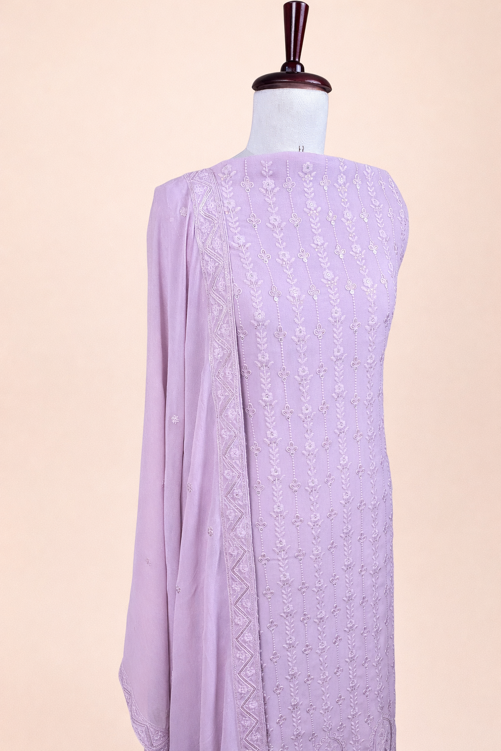 Pure Georgette with Thread and Pearl Sequence Embroidery Suit