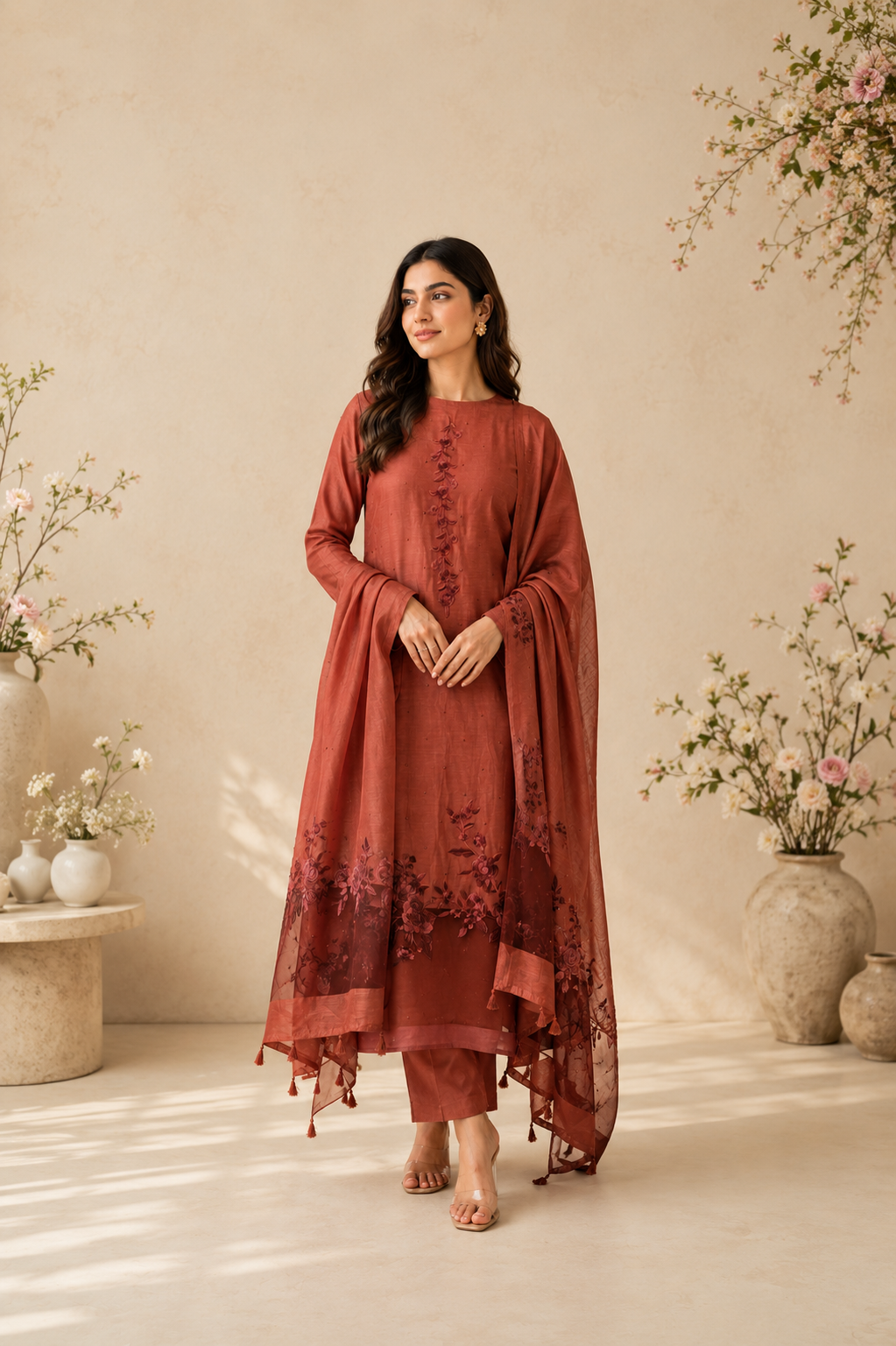 Elara Bloom Unstitched Suit
