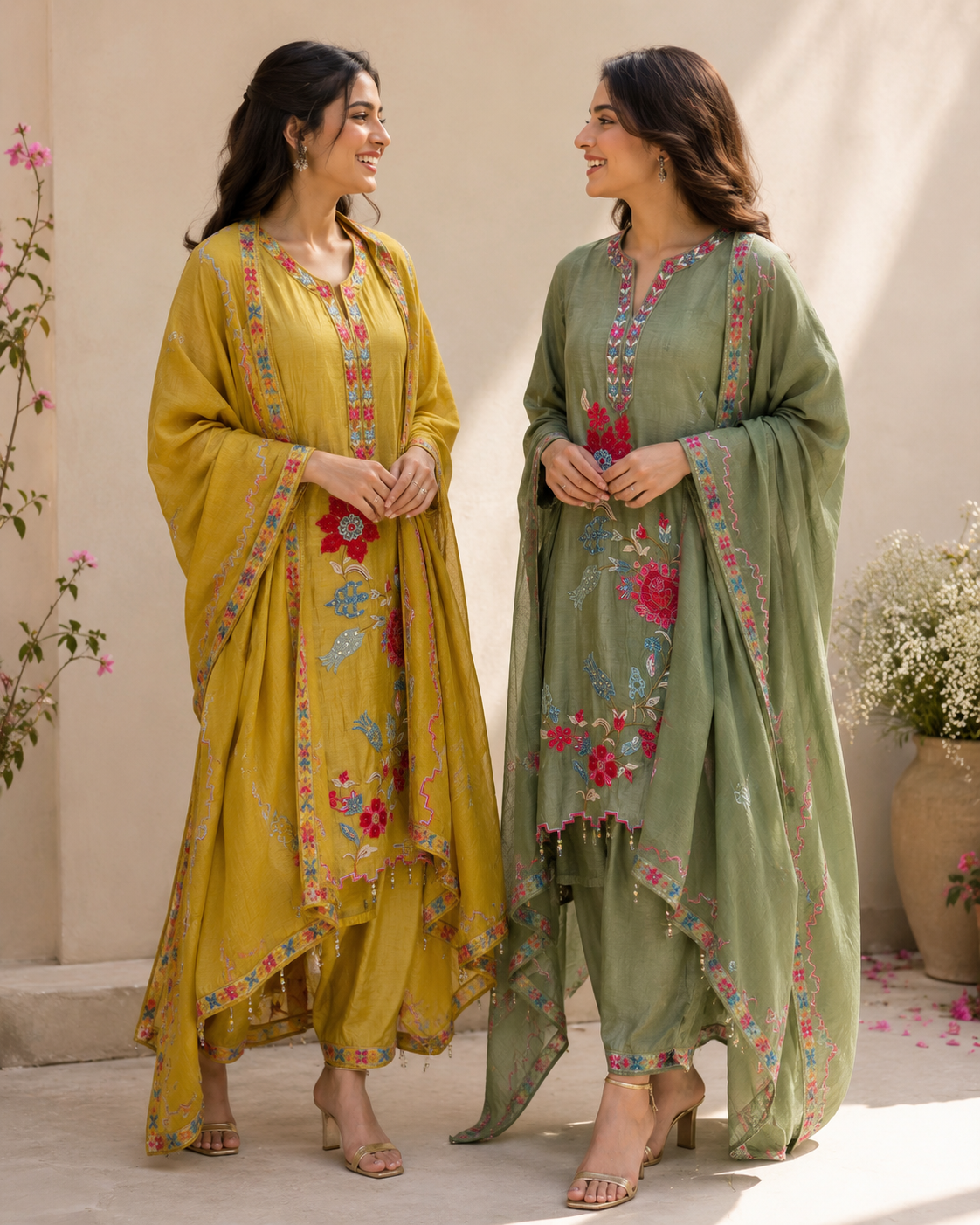 Aabroo Bloom Unstitched Suit