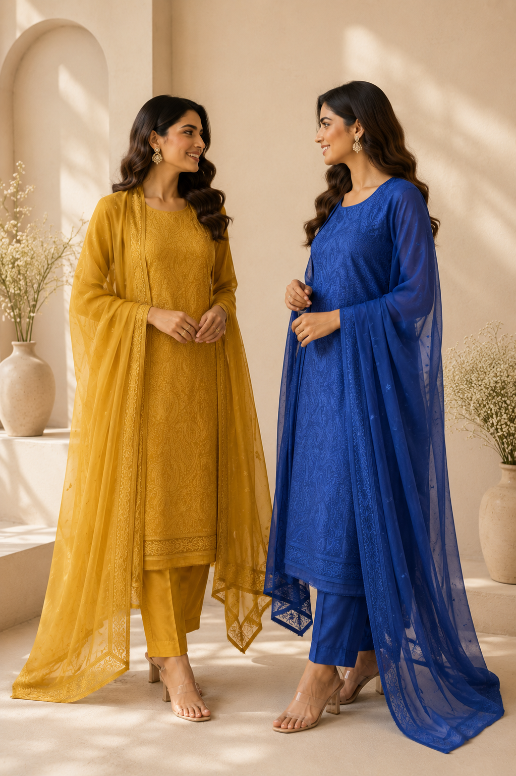 Royale Weave Mulmul Chanderi Unstitched Suit