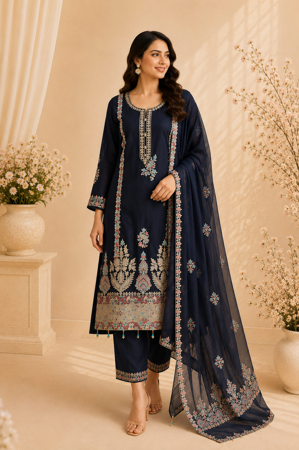 Midnight Meher Unstitched Suit