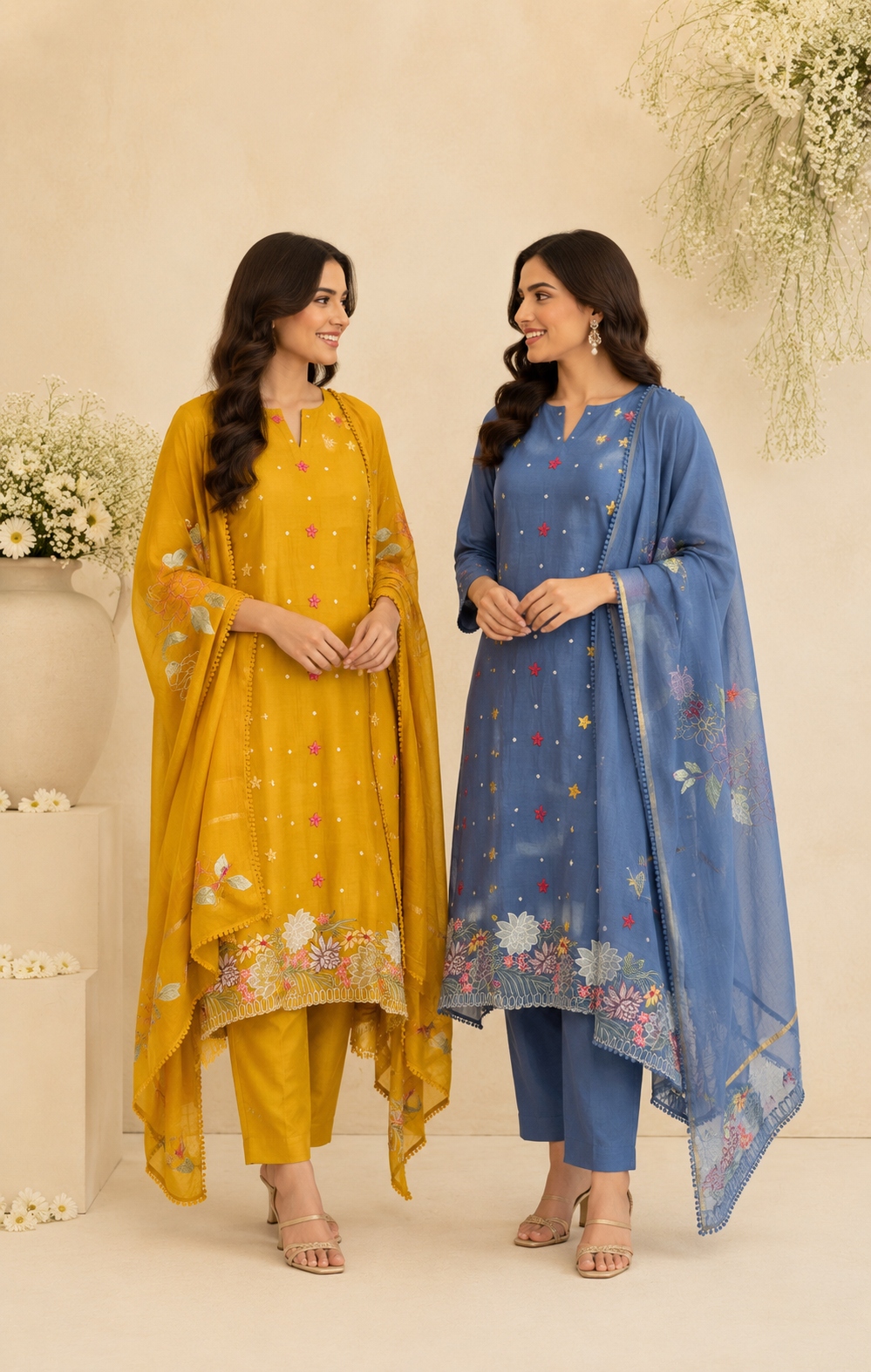 Safa Bloom Unstitched Suit
