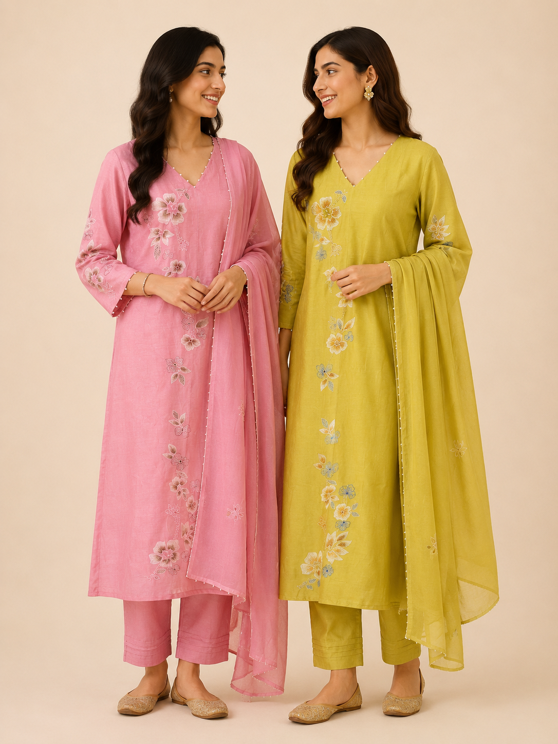 Orchid Bloom Chanderi Set