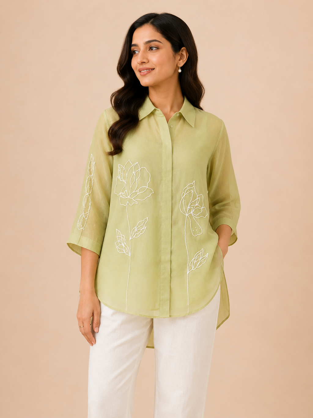 Lemon Green Blossom Shirt