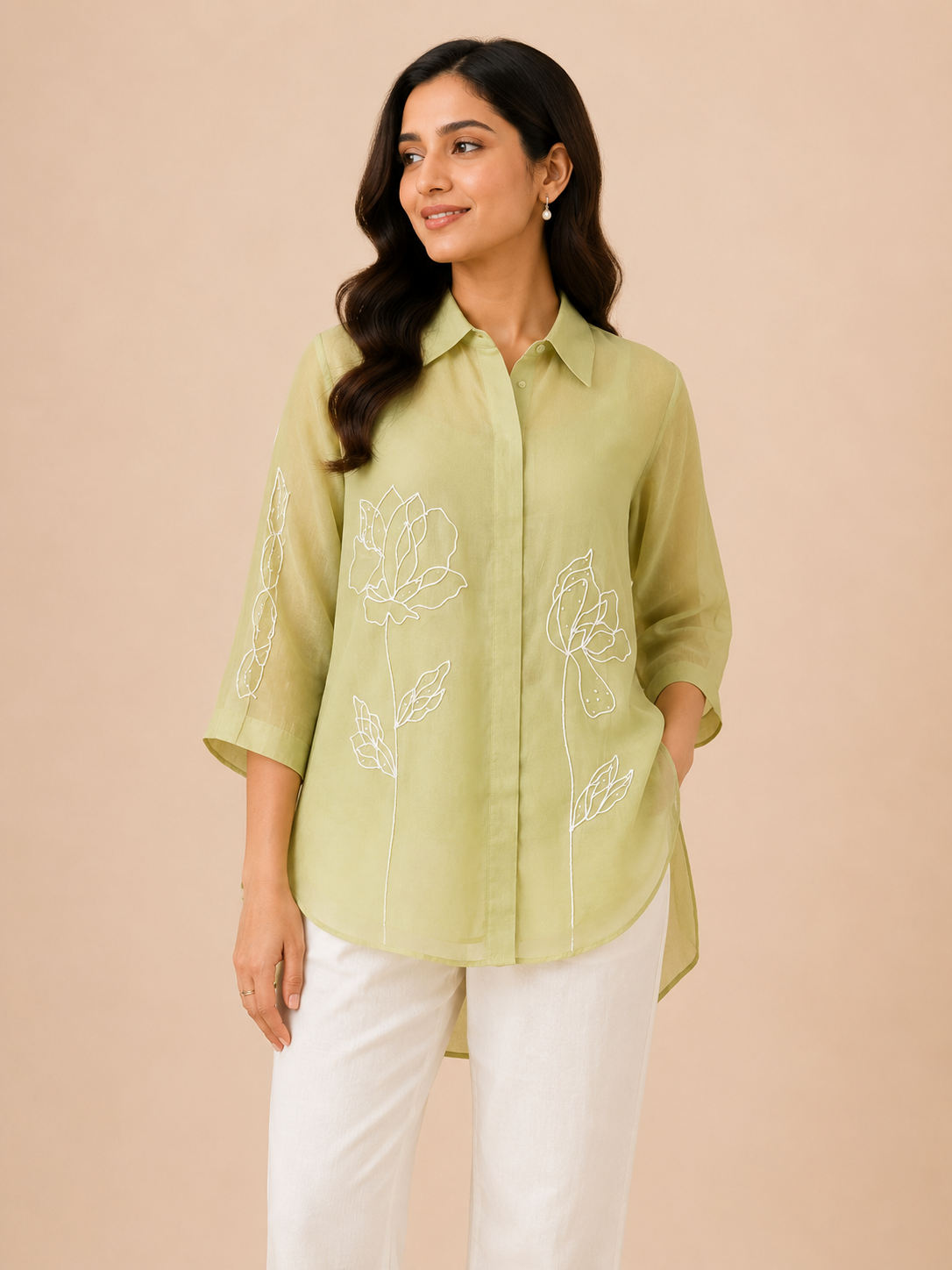 Lemon Green Blossom Shirt