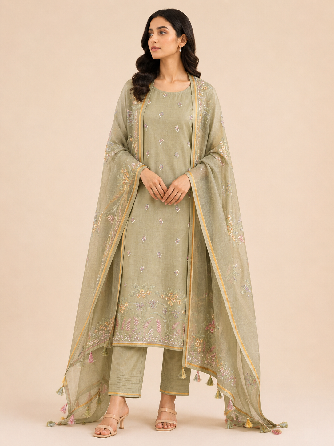 Pista Petals Unstitched Suit