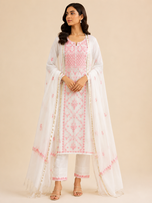 Pearl Blush Unstitched Suit