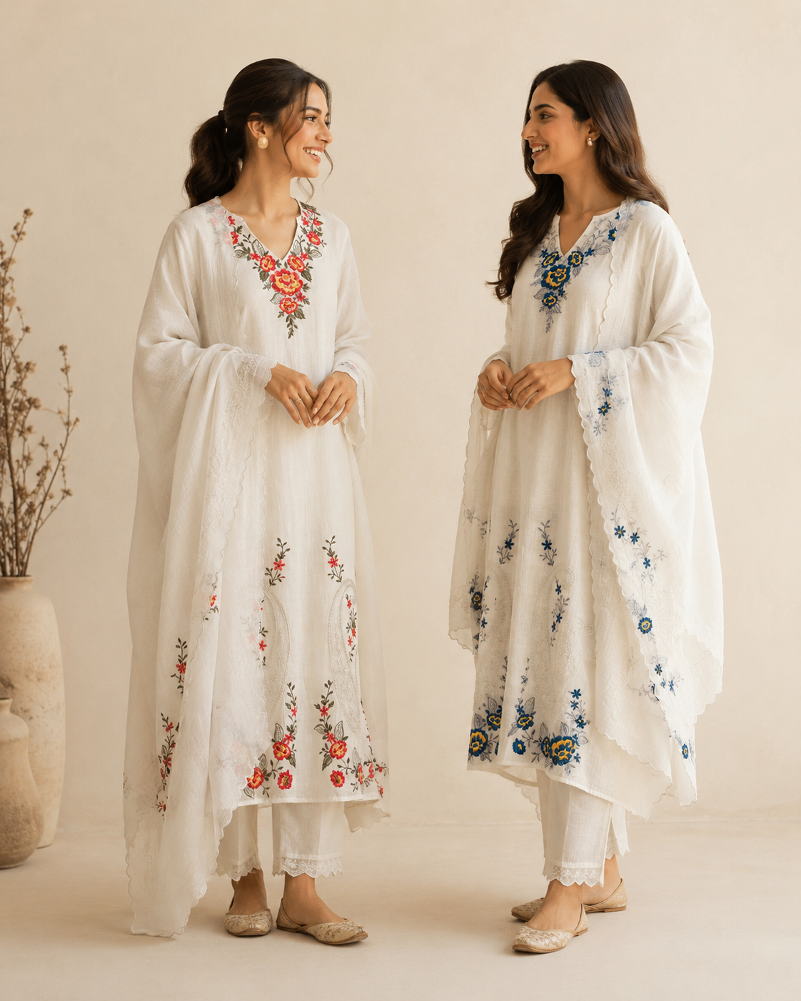 Ivory Bloom Whisper Unstitched Suit
