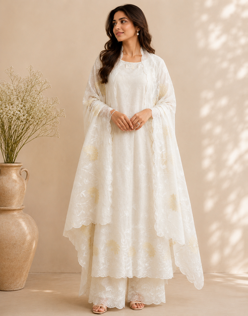Ivory Blossom Élan Unstitched Suit
