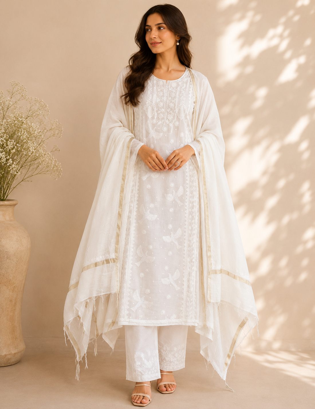 Noor-e-Parinda Ivory Unstitched Suit