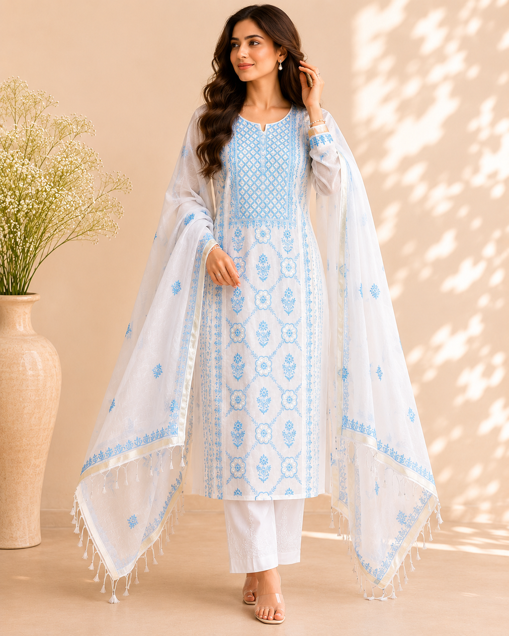 Aasma Noor Chikankari Unstitched Suit