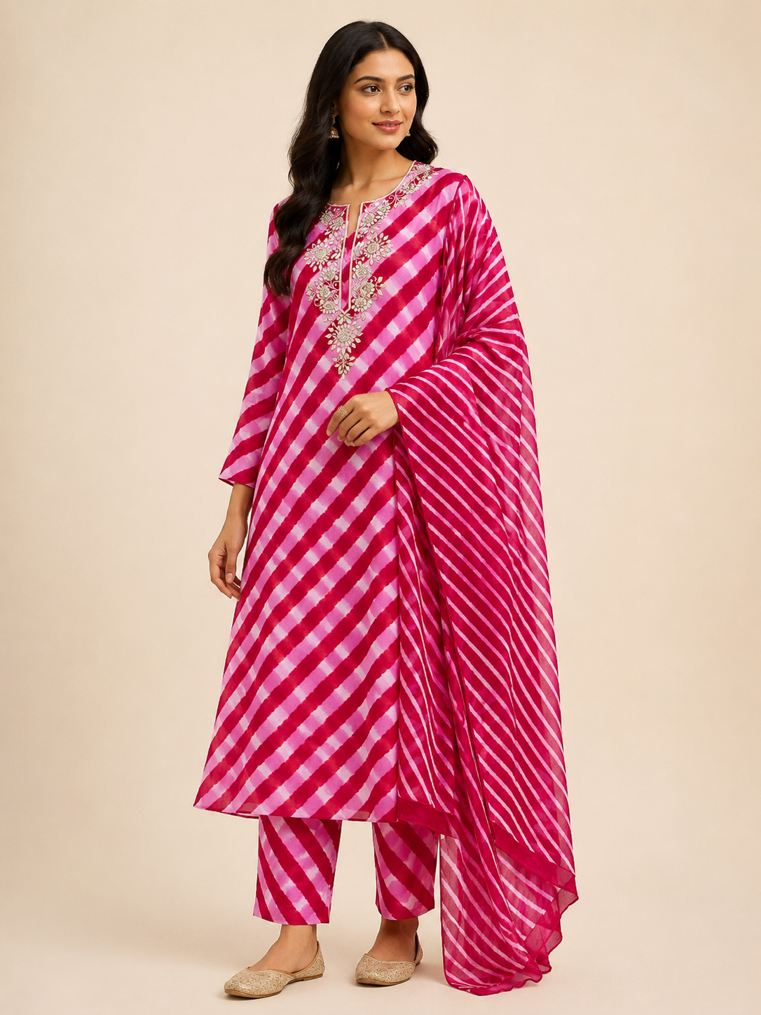 Gulnaar Leheriya Festive Unstitched Suit