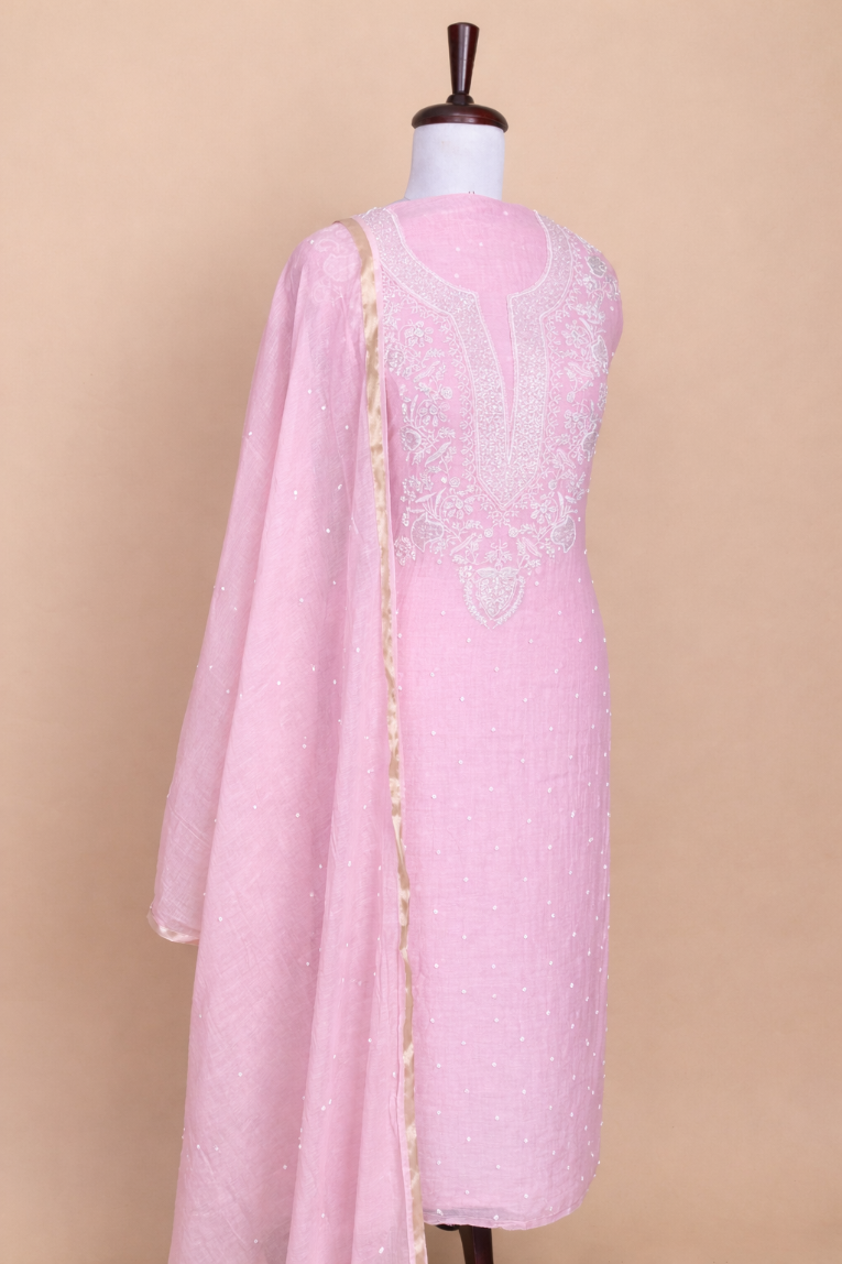 Mulmul Chanderi Luckhnavi 3pc Unstitched Suit