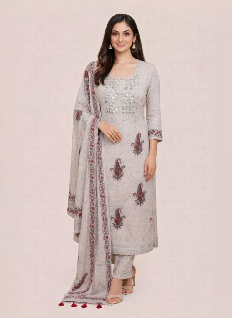 Ivory Elegance Unstitched Suit