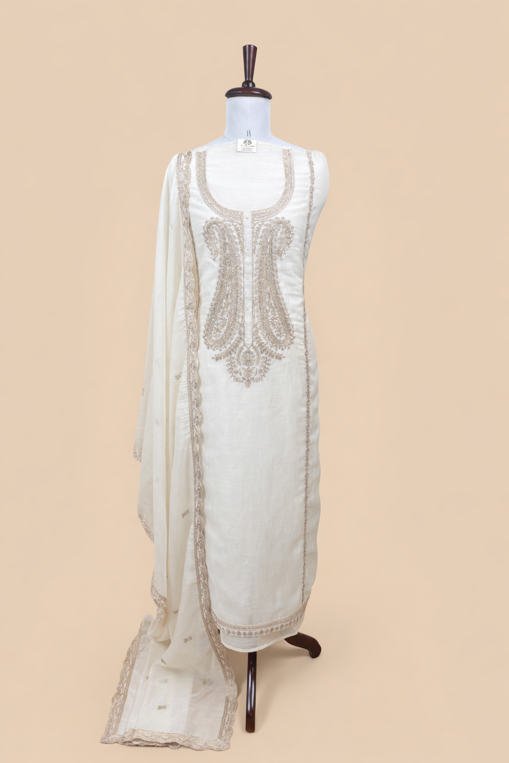 Luminous Petal Glow Unstitched Suit