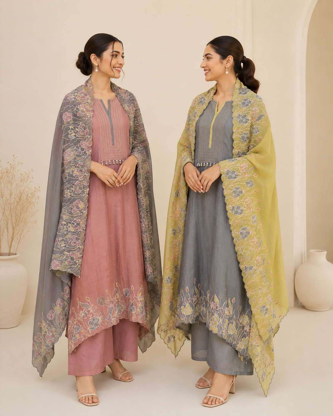 Tulip Whisper Unstitched Suit