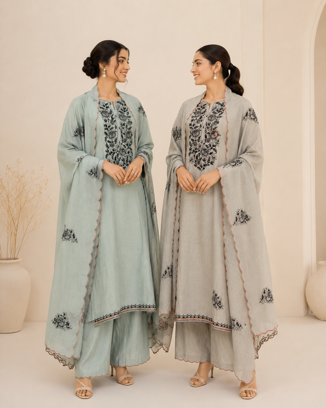 Gulbahar Noir Unstitched Suit