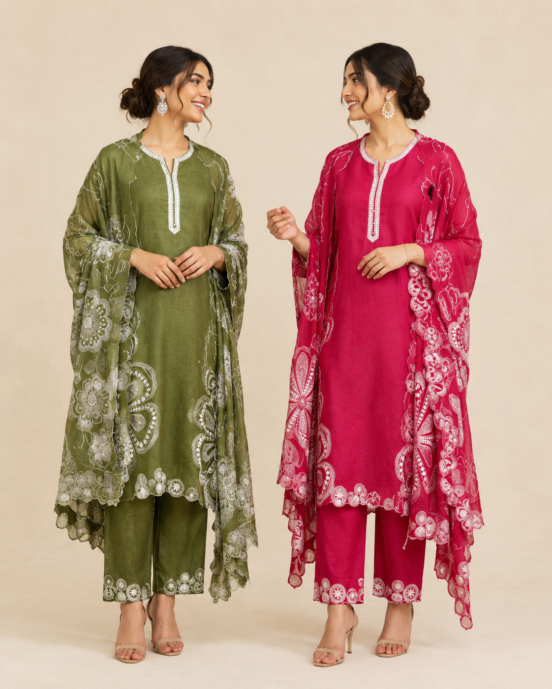 Mulmul Chanderi Dori Sequence Embroidery Suit