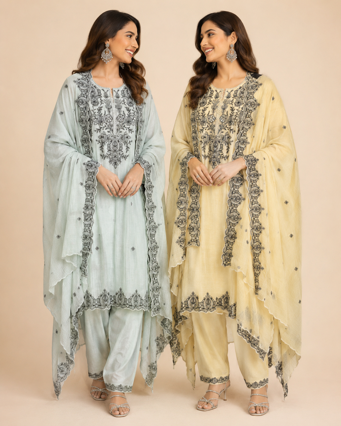 Celeste Garden Unstitched Suit
