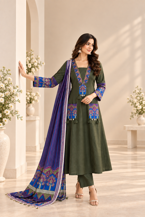 Morchowk Cotton 3pc Kurta Set