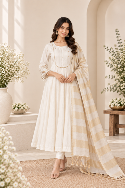 Raiha Mulchanderi 3pc Kurta Set