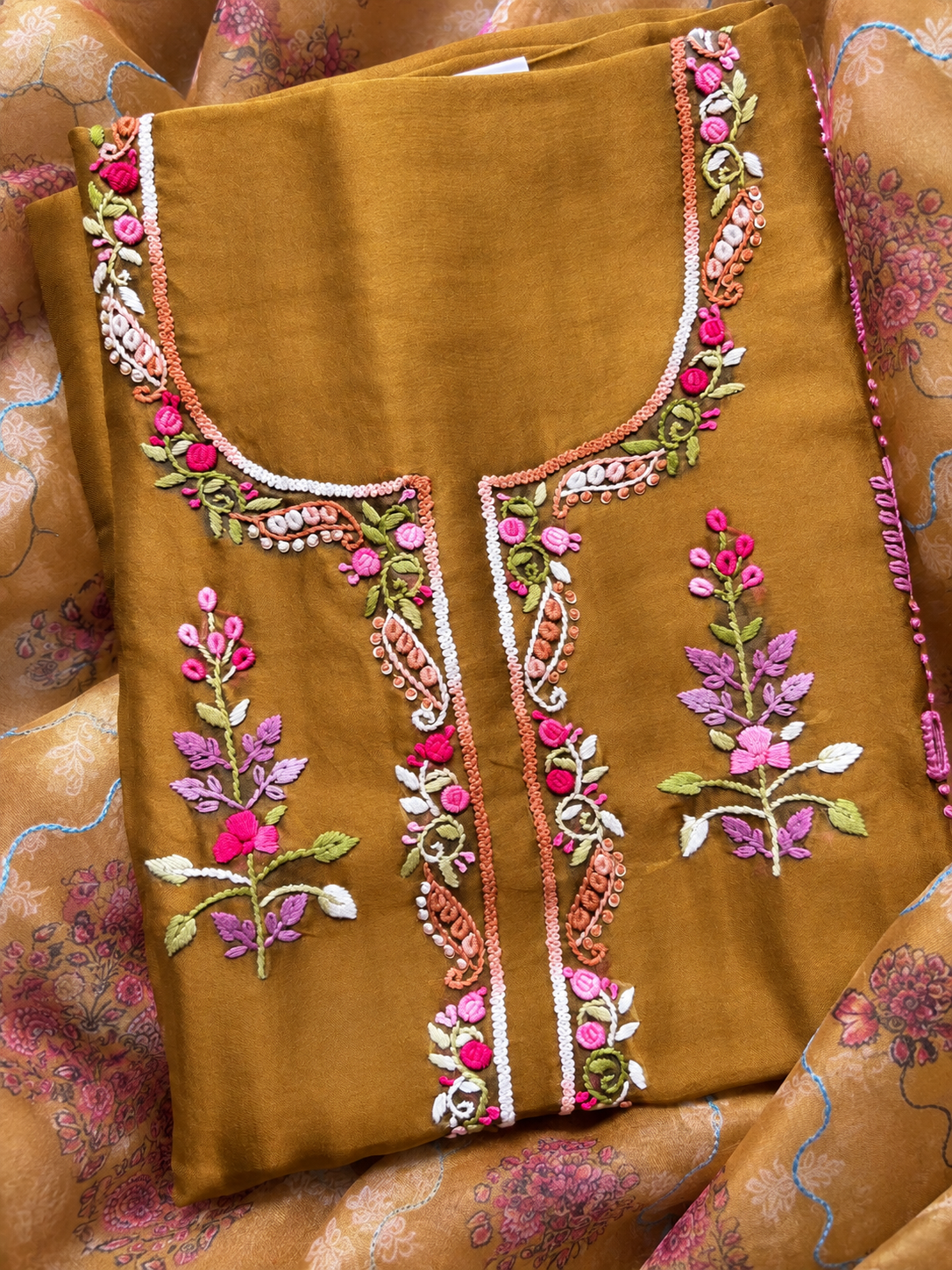 Zivara Bloom Pure Organza Unstitched Suit
